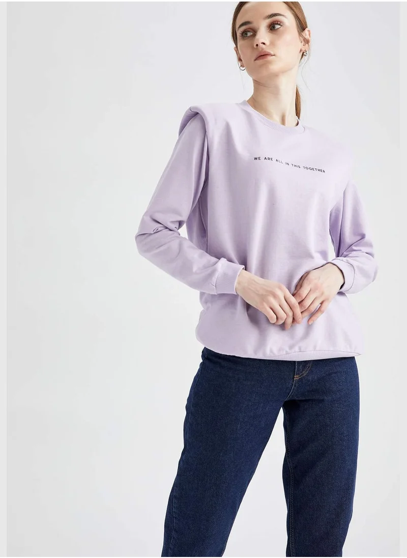 DeFacto Relax Fit Sweat Tunic With Shoulderpads