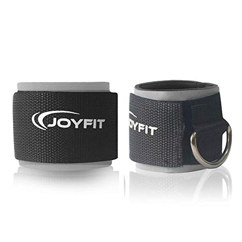 Joyfit Ankle Straps- with D Rings for Cable Machine, Kickbacks, Glute Workouts, Leg Extensions, Curls & Hip Abductors with Padded Neoprene Support, Ideal for Men & Women [Pair] - Image 1