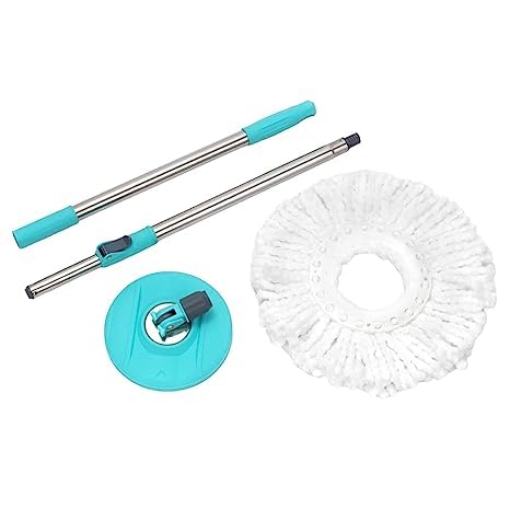 NOBILEA Spin Bucket Mop Stainless Steel Rod Set Spare Mop Rod Stick with Microfiber Refill for Easy Home and Bathroom Floor Cleaning - Image 3