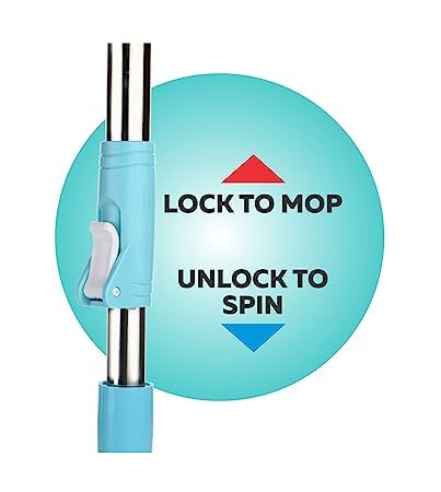 NOBILEA Spin Bucket Mop Stainless Steel Rod Set Spare Mop Rod Stick with Microfiber Refill for Easy Home and Bathroom Floor Cleaning - Image 4