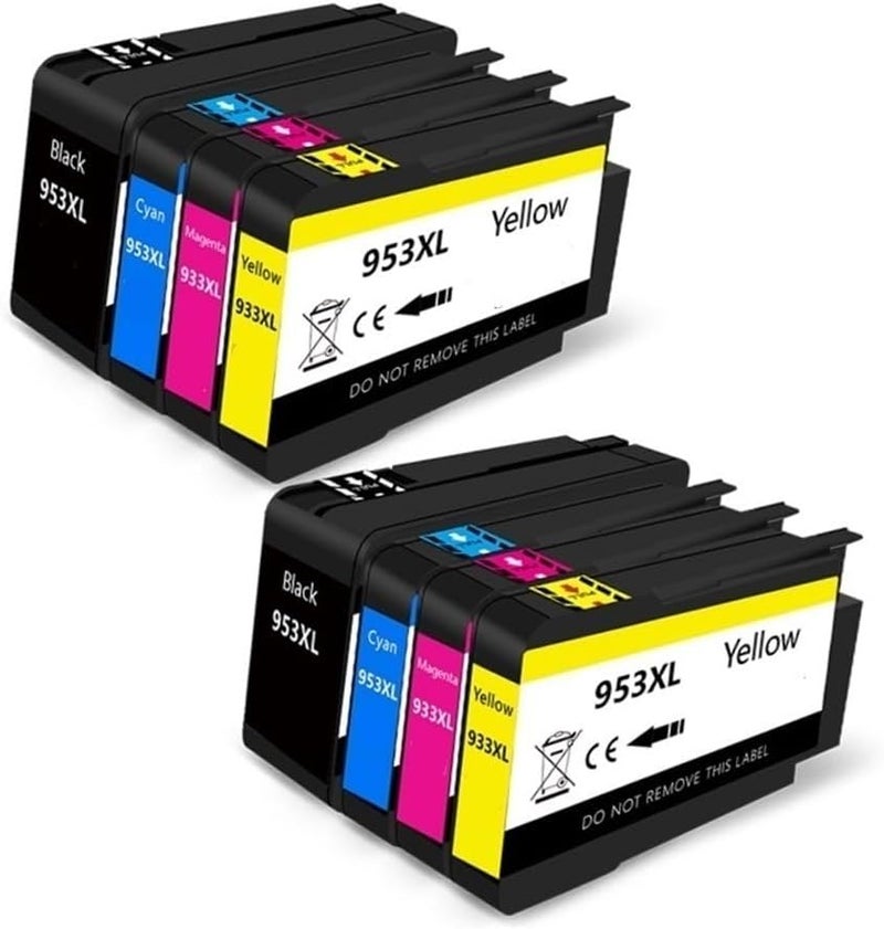مناسب لطابعات HP 953 XL 953 OfficeJet Pro 7720 7730 7740 8210 8218 - خراطيش حبر 8 قطع (مجموعتين) - Image 1