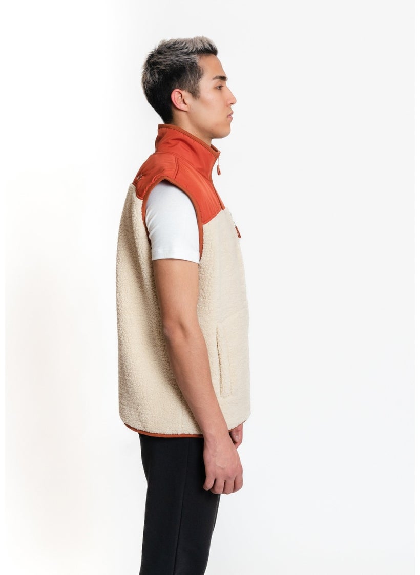 Luo Camp Plush Gilet 01 - Cream/brick Men's Vest  - Image 2