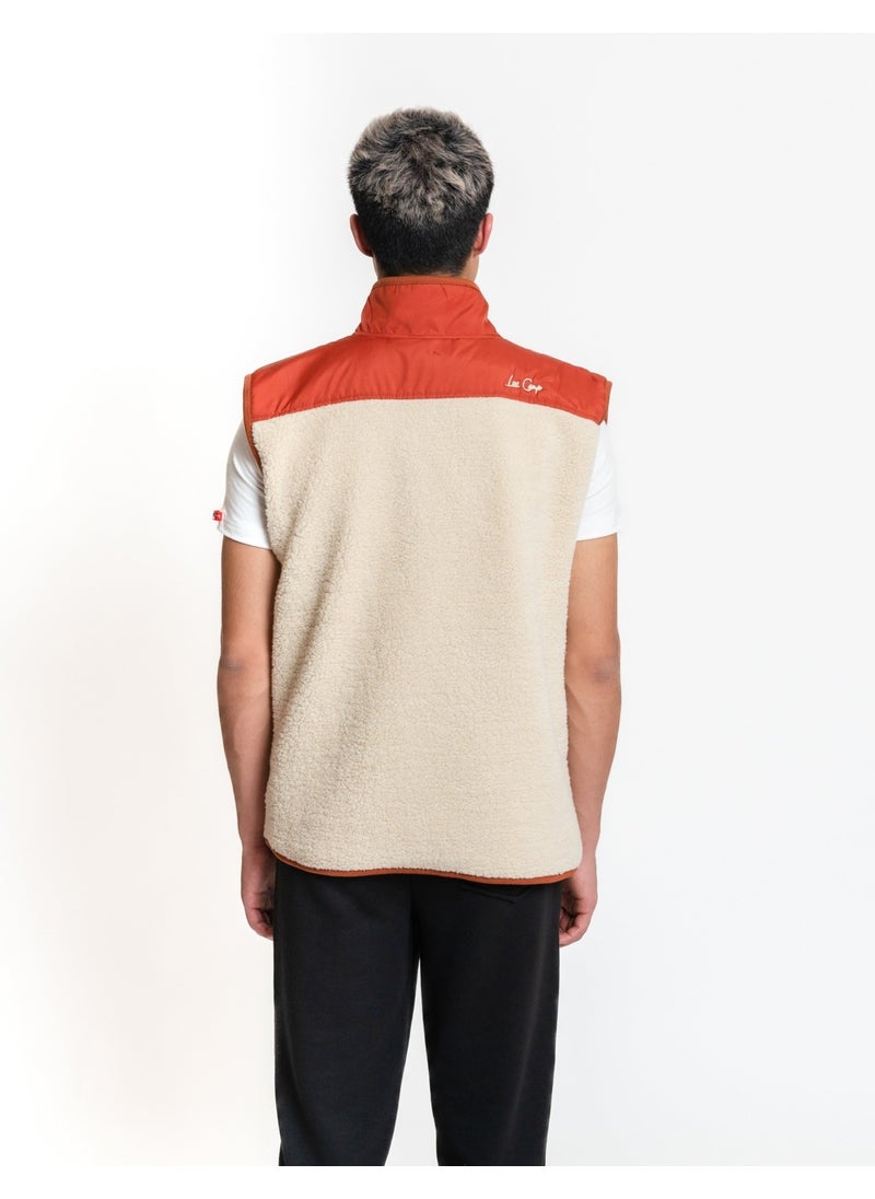 Luo Camp Plush Gilet 01 - Cream/brick Men's Vest  - Image 5