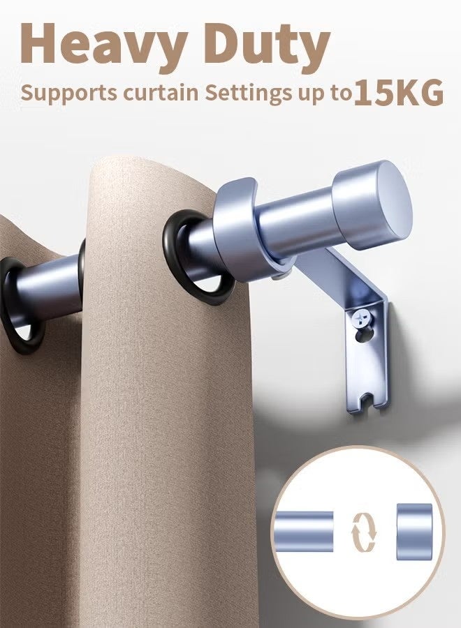 Beauenty Curtain Rods Extendable Curtain Poles with Brackets Fitting Set 25mm Curtain Poles for Bedroom Living Room Outdoor - Image 2