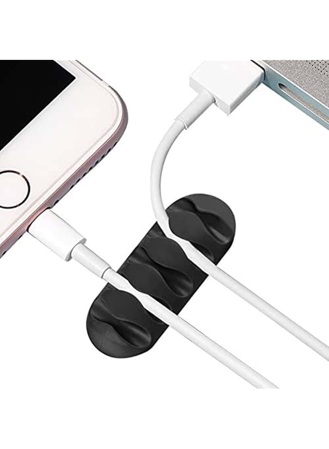 erorex 20 Pieces Cable Clips Black Cable Holder Cord Organizer Wire Holder For Cable Wire And Cord Management System For Power Cords And Charging Accessory Cables Mouse Cable Pc Office And Home - Image 4