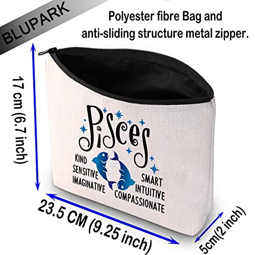 BLUPARK Zodiac Sign Cosmetic Bag Horoscope Makeup Bag 12 Constellation Birthday Gift for Astrology Lover (Pisces) - Image 2
