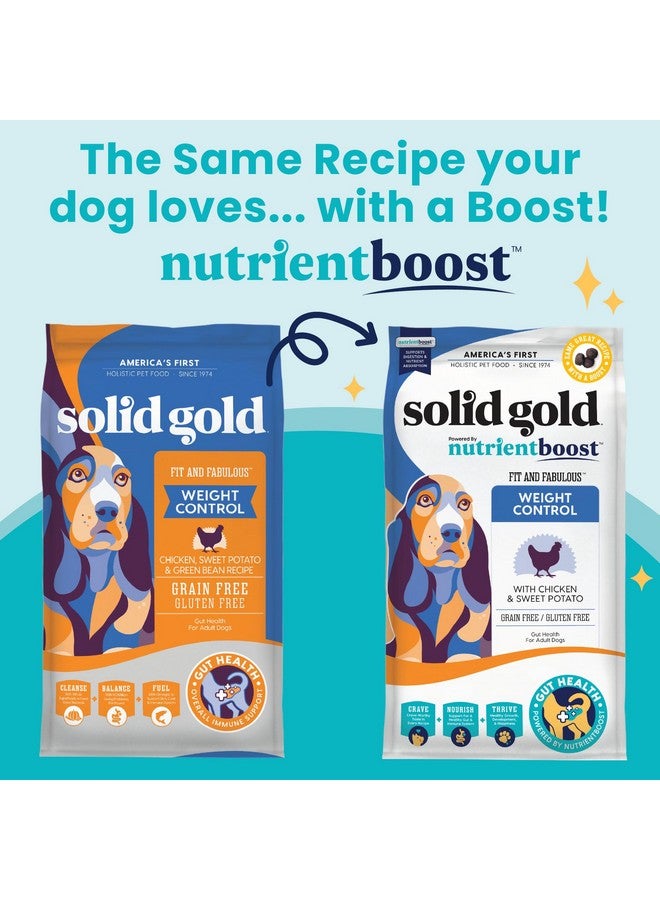 Solid Gold Dry Dog Food for Adult & Senior Dogs - Made with Real Chicken, Probioitcs, & Omega 3 Fish - Grain Free Dry Dog Food for Weight Management & Better Digestion - Nutrientboost - 3.75 LB - Image 1