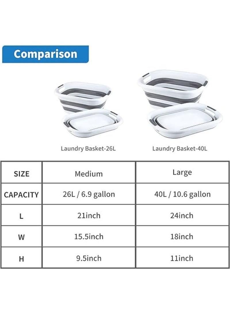 Foldable plastic laundry basket with handles, space saving - Image 4