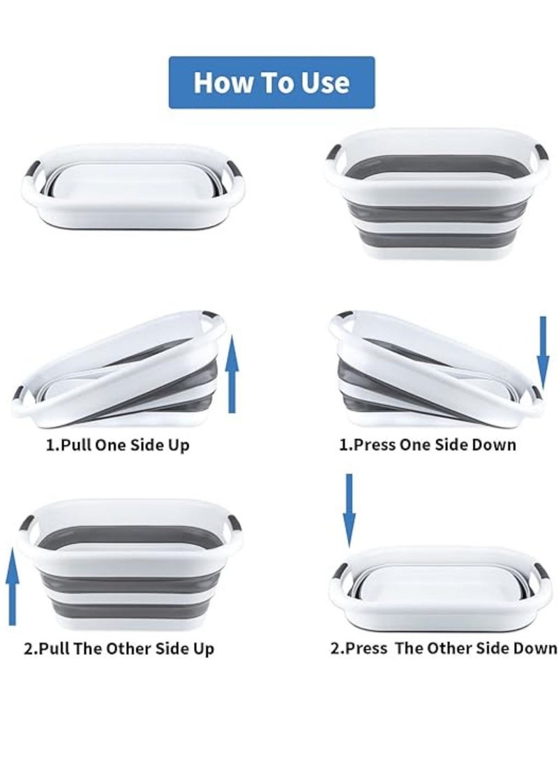 Foldable plastic laundry basket with handles, space saving - Image 2