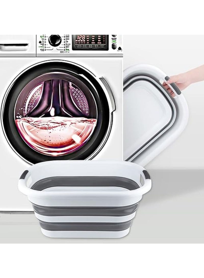 Foldable plastic laundry basket with handles, space saving - Image 5