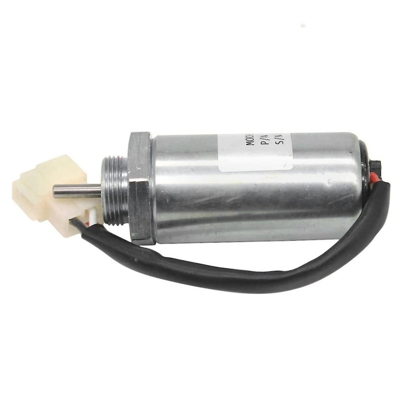 Fuel Solenoid: Durable Metal Construction - Silver Finish Shutoff Valve for Excavator EX400 Isuzu 3LD1 3LD2 4LE1 Engine - Image 3