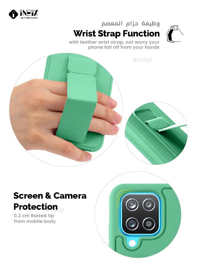 INEIX - 3 in 1 Magnetic Hand Grip Holder Case For Samsung Galaxy A12 Mint - Image 1