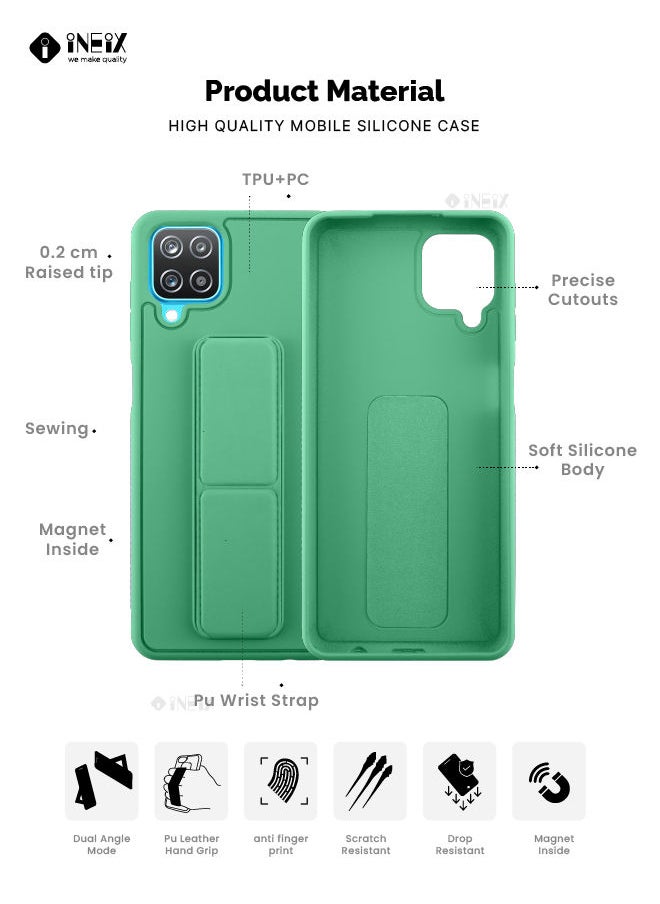 INEIX - 3 in 1 Magnetic Hand Grip Holder Case For Samsung Galaxy A12 Mint - Image 1