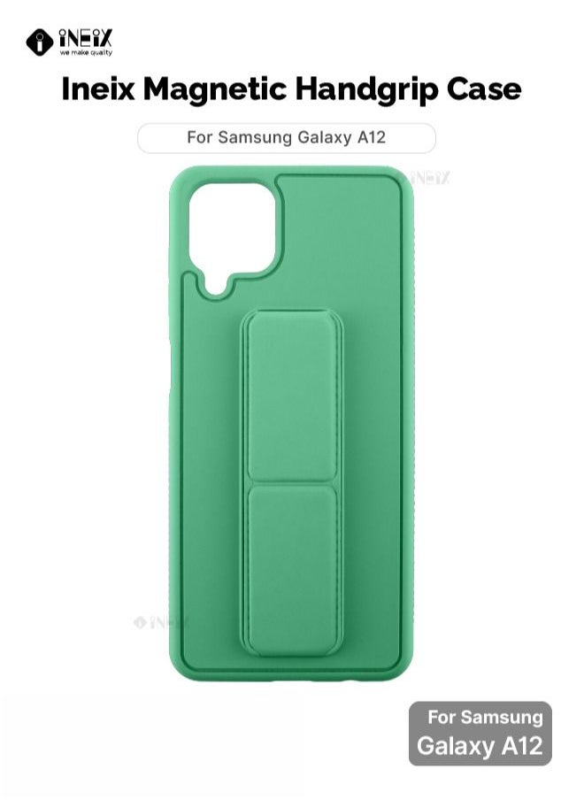 INEIX - 3 in 1 Magnetic Hand Grip Holder Case For Samsung Galaxy A12 Mint - Image 1