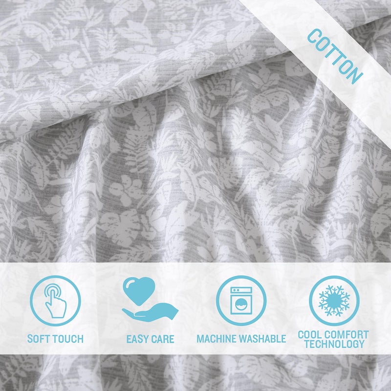 Tommy Bahama- King Sheet Set, Cotton Percale Bedding Set, Crisp & Cool, Stylish Bedding Set (Koya Bay Grey, King) - Image 4