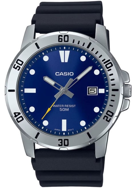 Casio Analog Blue Dial Water Resistant Watch For Men's MTP-VD01-2EVUDF