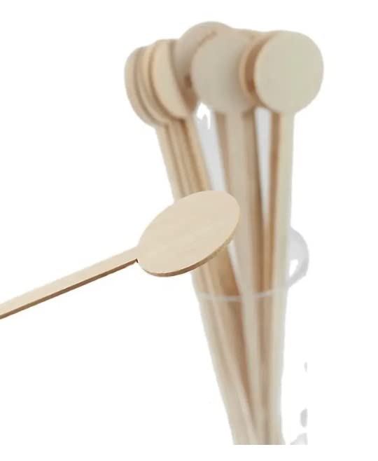 Adaamya® - 6" inch Wooden Disposable Beverage Coin Stirrer for Drink, Cocktail, Coffee/Tea Stirrer for Bar, Restaurants and Cafeterias (100) - Image 1