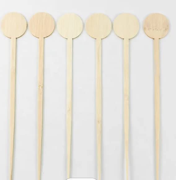 Adaamya® - 6" inch Wooden Disposable Beverage Coin Stirrer for Drink, Cocktail, Coffee/Tea Stirrer for Bar, Restaurants and Cafeterias (100) - Image 4