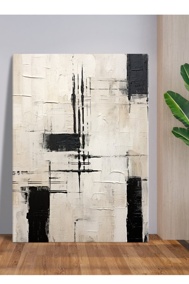 مودكلاس لوحة جدارية تصميم تجريدي بإطار خشبي - Image 1