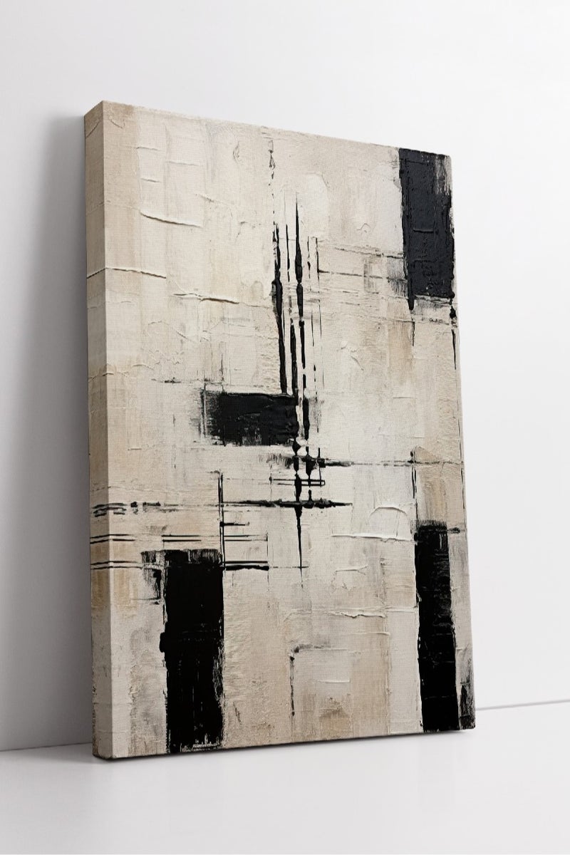 مودكلاس لوحة جدارية تصميم تجريدي بإطار خشبي - Image 2