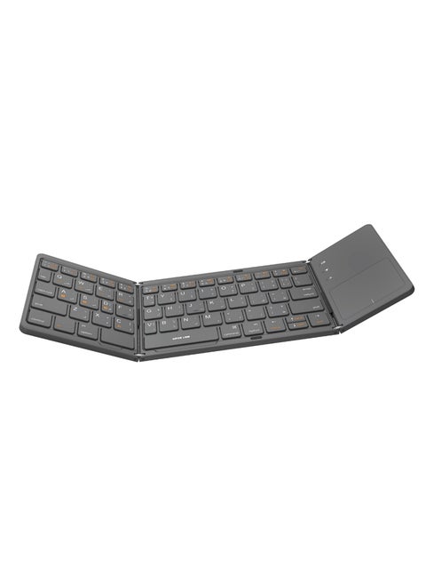 Foldable Bluetooth Keyboard / Sensitive Touchpad / Comfortable Quiet Typing / Connect x3 Devices / Multi-Function Keys / Universal Compatibility / Ultra Slim Wireless Keyboard - Grey