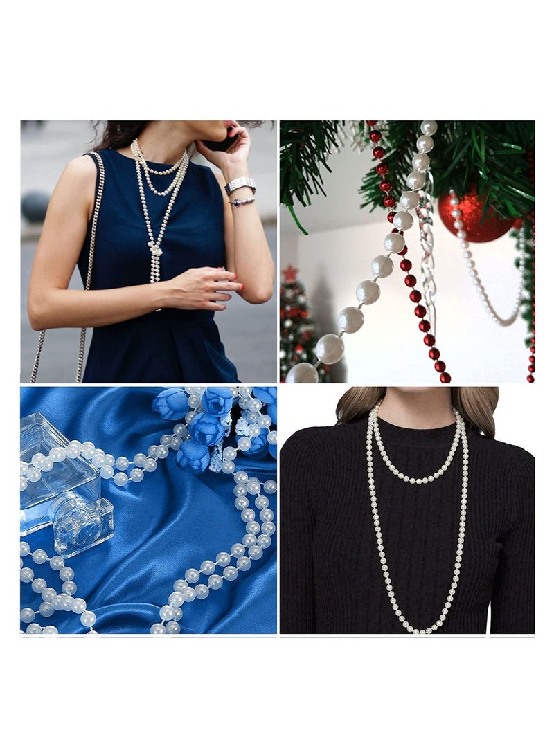 NIBEMINENT Craft String Pearls 6MM Pearl Bead, 10M White Faux Garland Spool Roll Strand Wedding Party Decoration - Image 5