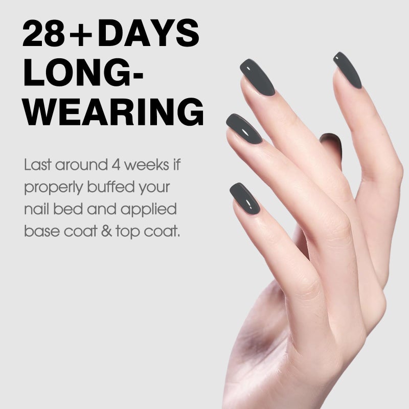 CANNI Gray Gel Nail Polish, 1Pcs Grey Nail Polish Gray Color High Gloss Soak Off U V Gel Nail French Nail Manicure Salon DIY - Image 3
