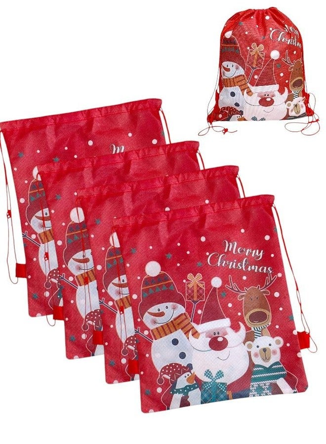 AMANVANI Christmas Candy Gift Cookie Bags Drawstring Bags Xmas Treat Bag, Santa Claus Bag Potli for Gift, Drawstring Bag, Birthday Return Gift Bag for Boys and Girls (10pcs) - Image 1