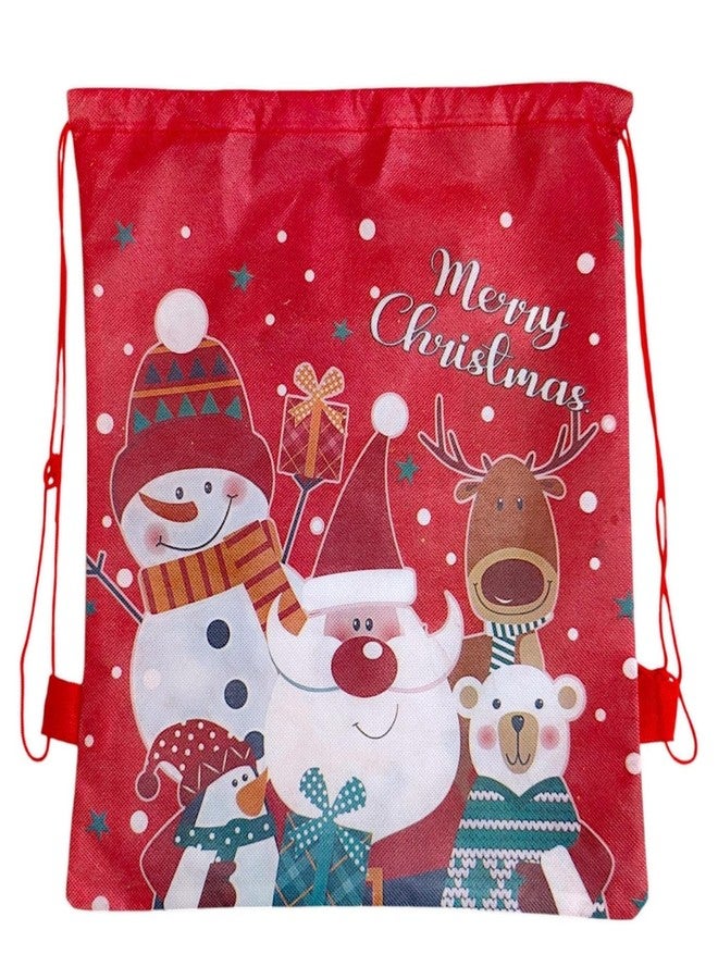 AMANVANI Christmas Candy Gift Cookie Bags Drawstring Bags Xmas Treat Bag, Santa Claus Bag Potli for Gift, Drawstring Bag, Birthday Return Gift Bag for Boys and Girls (10pcs) - Image 5