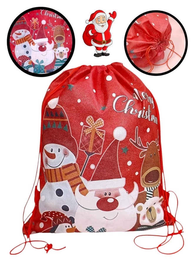 AMANVANI Christmas Candy Gift Cookie Bags Drawstring Bags Xmas Treat Bag, Santa Claus Bag Potli for Gift, Drawstring Bag, Birthday Return Gift Bag for Boys and Girls (10pcs) - Image 4