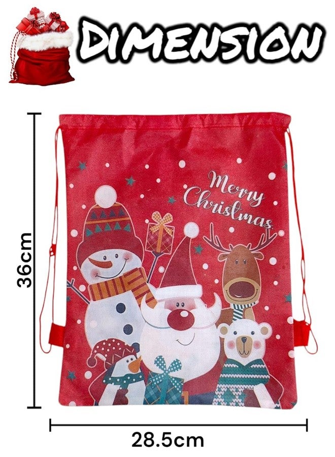 AMANVANI Christmas Candy Gift Cookie Bags Drawstring Bags Xmas Treat Bag, Santa Claus Bag Potli for Gift, Drawstring Bag, Birthday Return Gift Bag for Boys and Girls (10pcs) - Image 3