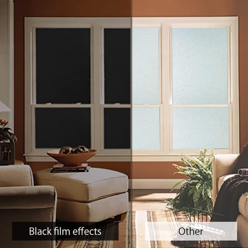 Sun Bird Total Blackout Window Film Sun Blocking, Black Privacy Window Film Light Blocker, Glass Thermal Cling Heat Control, Room Darkening Glass Sticker for Door Covering (60 X 254 cm) - Image 5