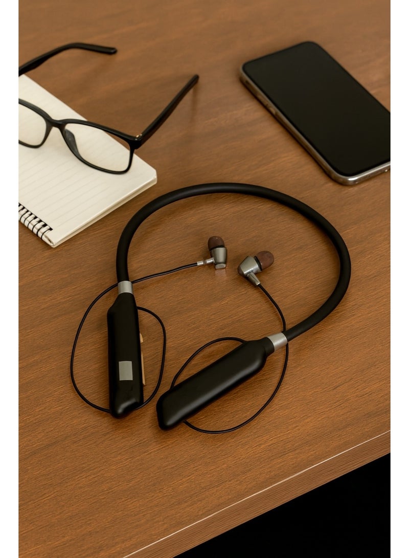 YD-23 Wireless Sports Magnetic Earphones with Bluetooth 5.4 Technology - Digital LED Display - Up to 48 Hours of Playback - Type-C Charging - Supports TF Card - High-Resolution Sound - Image 5