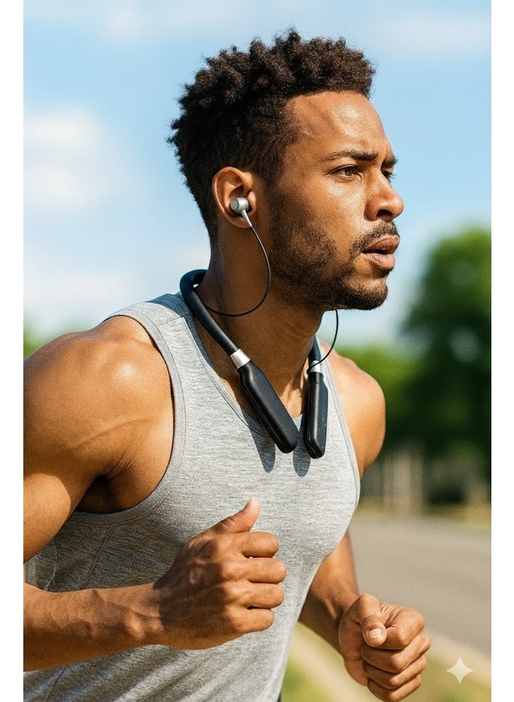 YD-23 Wireless Sports Magnetic Earphones with Bluetooth 5.4 Technology - Digital LED Display - Up to 48 Hours of Playback - Type-C Charging - Supports TF Card - High-Resolution Sound - Image 4