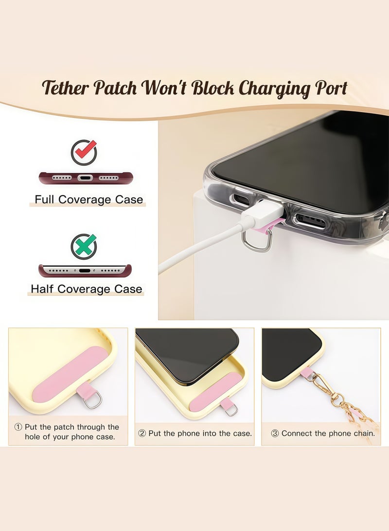 حبل للهاتف/الحقيبة، سلسلة معدنية للهاتف المحمول، حزام كروس مضاد للسرقة لهاتف iPhone ومعظم الهواتف الذكية، حامل رقبة قابل للتعديل للهاتف المحمول للنساء، ذهبي ووردي - Image 3