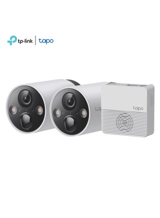 Tapo C420S2 Smart Wire-Free Security Camera System, 2-Camera System, 2K QHD, 180-Day Battery life, Full Color Night Vision, Smart AI Detection, Wire Free Placement, IP65 Water And Dust Resistant