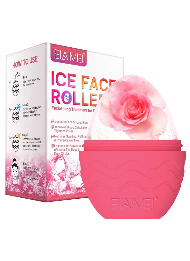 Elaimei - Egg-Shaped Silicone Massage Ice Tray Mold Facial Massage Ice Cube Roller - Image 1