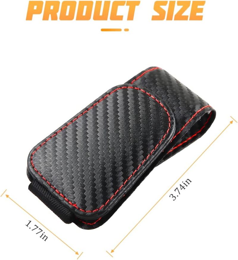 Multifunctional Eyeglass Holder: Carbon Fiber Black, Magnetic Suction Design - Scratch-resistant Microfiber Material, Quick Install Car Storage for Vehicle Sun Visor Travel Use - Image 3