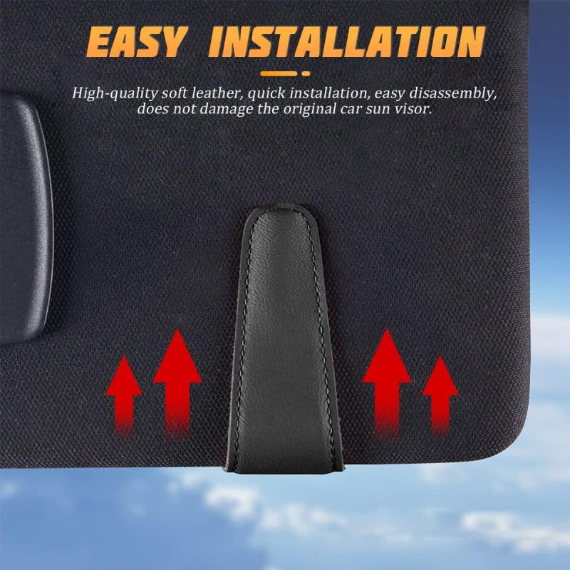 Multifunctional Eyeglass Holder: Carbon Fiber Black, Magnetic Suction Design - Scratch-resistant Microfiber Material, Quick Install Car Storage for Vehicle Sun Visor Travel Use - Image 2