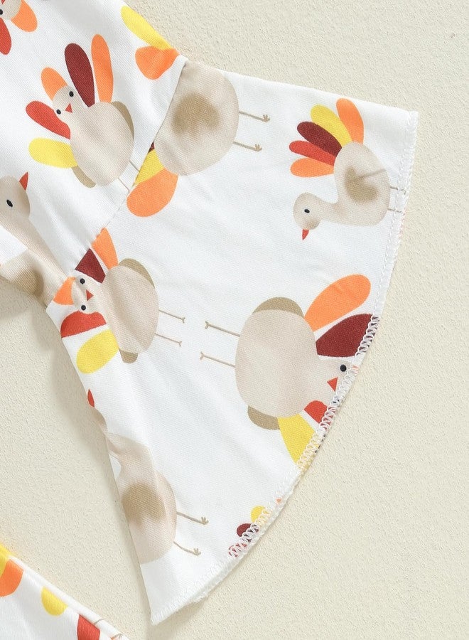 wybzd Thanksgiving Baby Girl Outfit Little Turkey Long Sleeve Romper Bodysuit Pants Set Newborn Infant Fall Winter Clothes (Beige Turkey, 0-3 Months) - Image 5