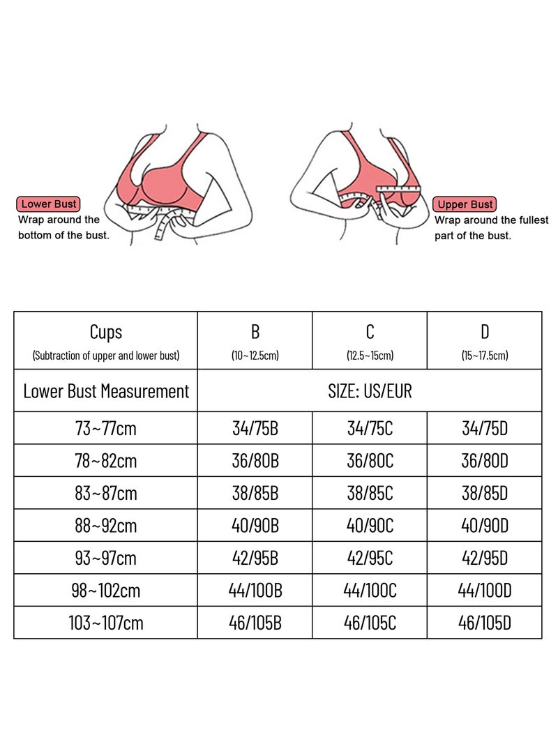 Women Lace Bra with Underwire Thin Padded Plus Size Bras - Image 4
