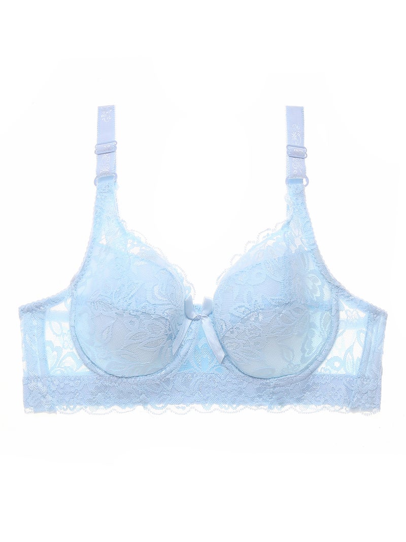 Women Lace Bra with Underwire Thin Padded Plus Size Bras - Image 1
