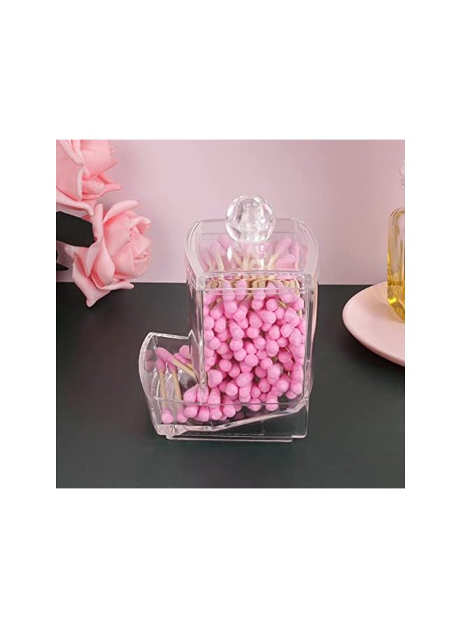 Raxoom Acrylic Clear Cotton Swab Holder Organizer And Swabs Storage Box With Q Tip Lid For Bathroom & Vanity, 3.54" (L) × 2.95"(W) × 3.93"(H) Eco-friendly, Non-toxic and Odorless - Image 5