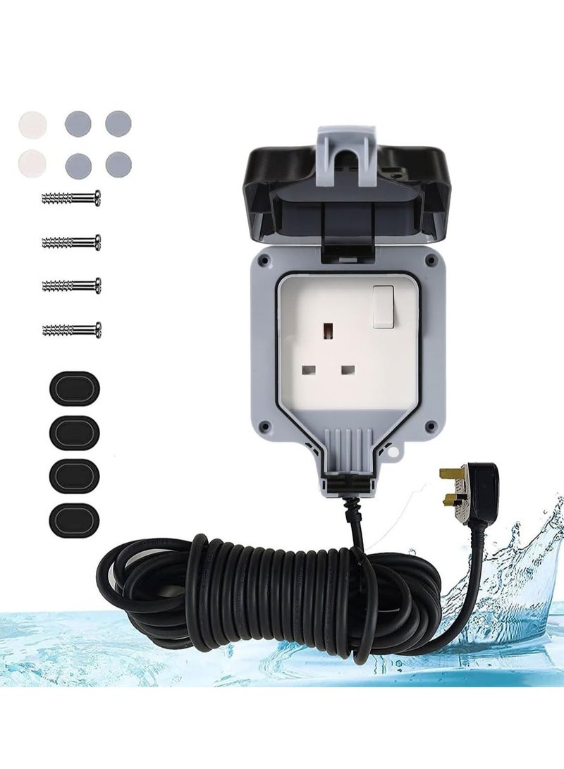 RACO Waterproof Socket Extension Board Heavy Duty Cable Power Cord Socket Cover IP66 Rated 13A UK Plug 220 250 V Socket Ideal for Various Outdoor Uses - Image 1