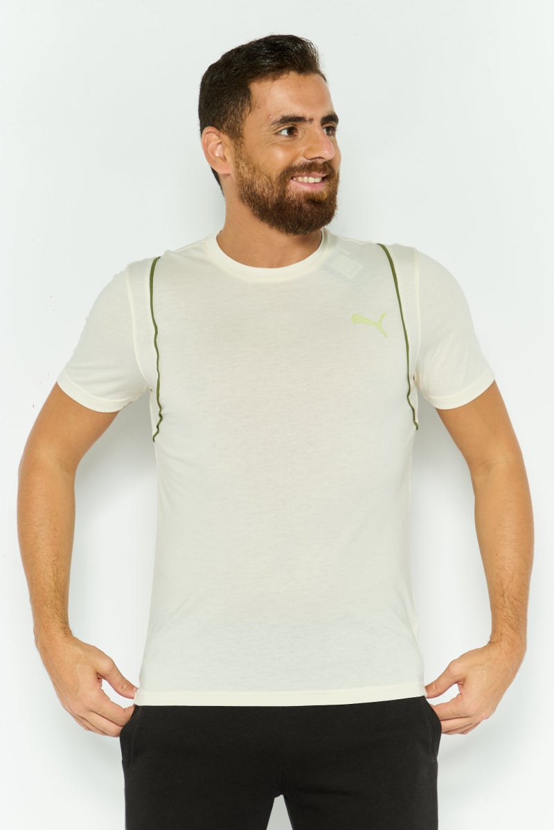 PUMA Men Sportswear Fit Short Sleeves Outdoor T-Shirt, Cream - Image 1