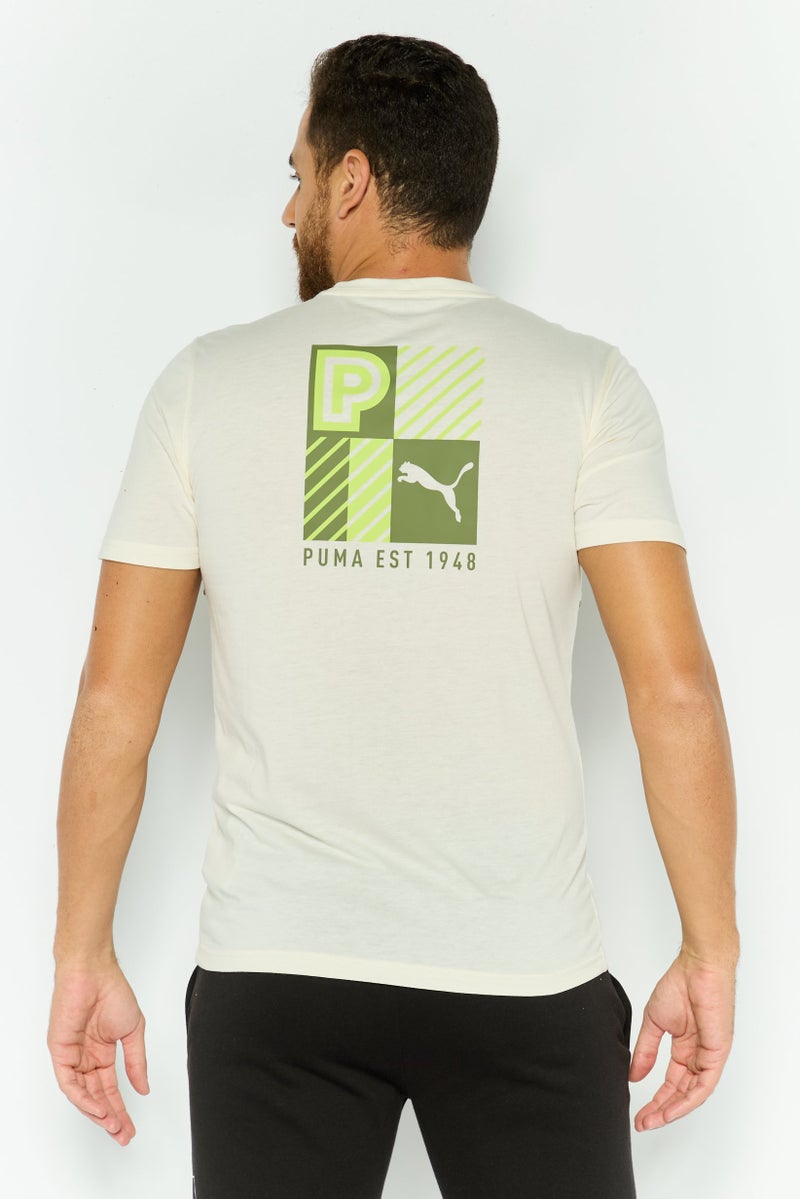 PUMA Men Sportswear Fit Short Sleeves Outdoor T-Shirt, Cream - Image 2