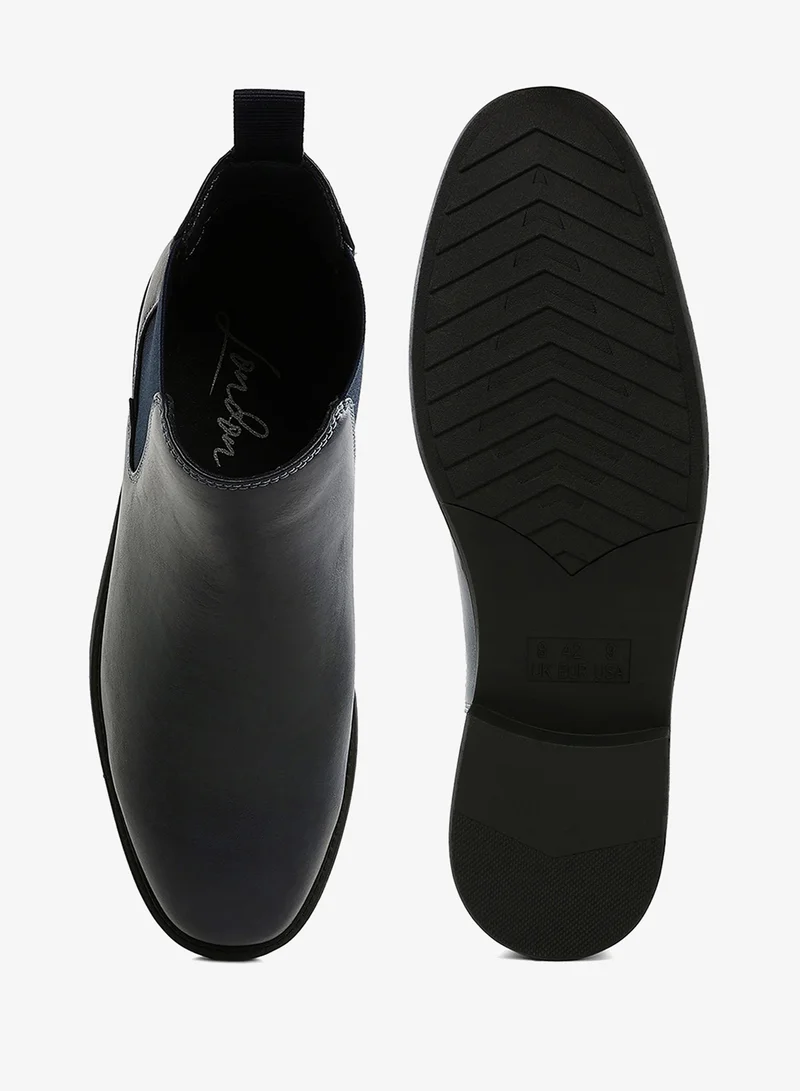 London Rag Navy London Rag Men's Faux Leather Chelsea Boots in Navy for Men | Best Price UAE