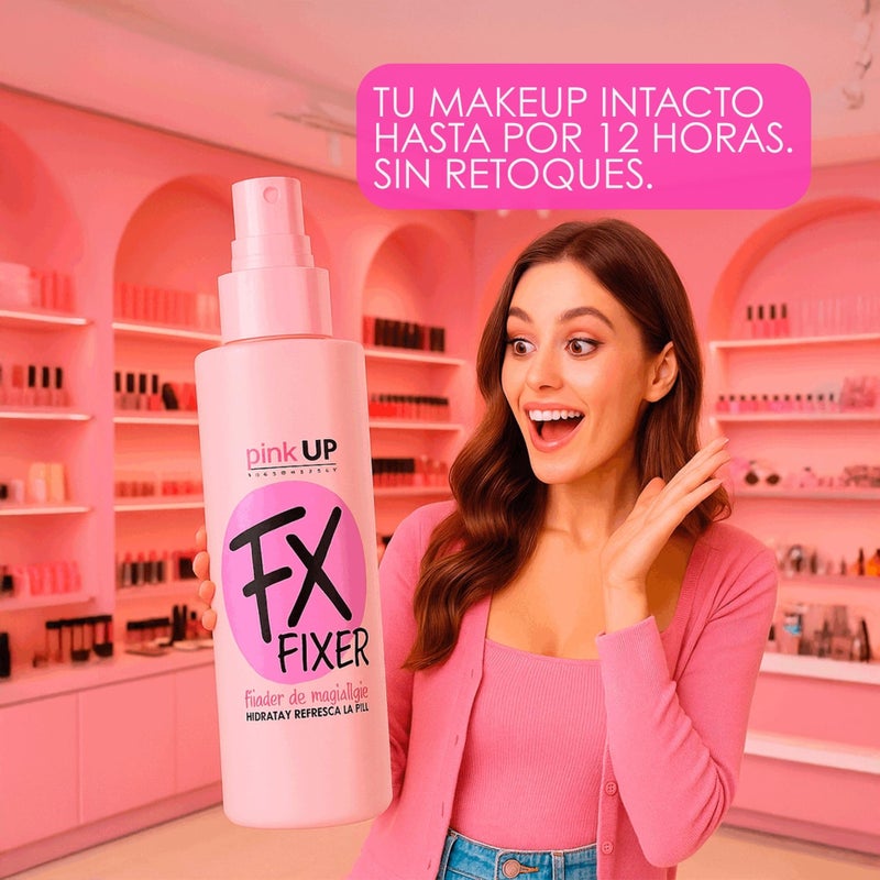 PINK UP FX Fixer | Setting Spray | Skin Care| Deeply hydrates facial skin| Beauty | Spray for Make up | Keeps your makeup for more than 12 hours | Model PKSK01 - Image 2