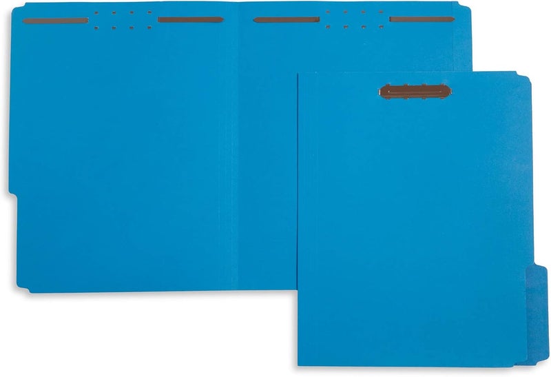 Blue Summit Supplies 50 مجلدات ملفات مثبتة - 1/3 قطع مع علامات معززة - مجلدات زرقاء متينة مع دبابيس - تصميم بدبوسين لملفات طبية، ملفات عملاء قانونيين، تقارير مكتبية - حجم خطاب - Image 5