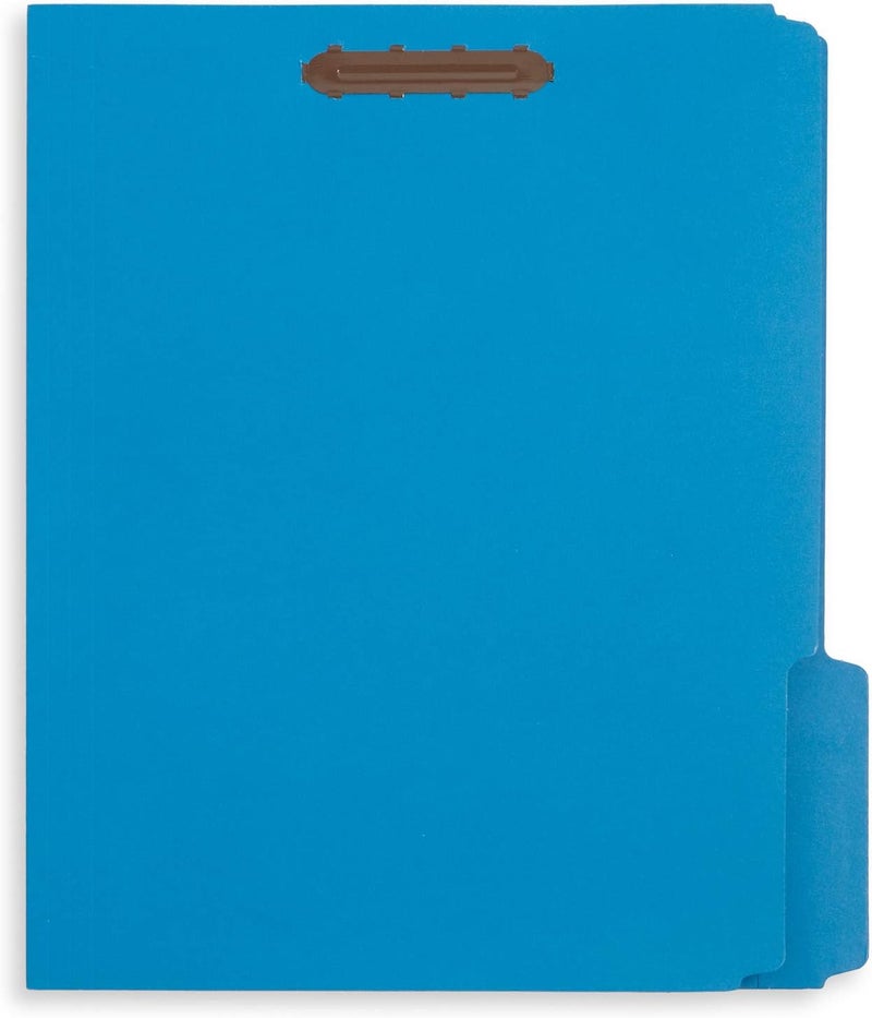 Blue Summit Supplies 50 مجلدات ملفات مثبتة - 1/3 قطع مع علامات معززة - مجلدات زرقاء متينة مع دبابيس - تصميم بدبوسين لملفات طبية، ملفات عملاء قانونيين، تقارير مكتبية - حجم خطاب - Image 4